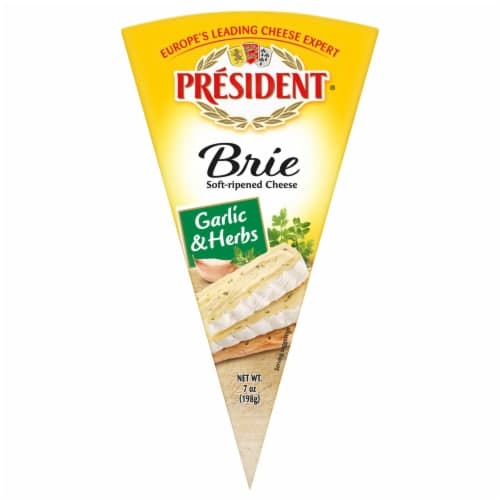 President Cheese Brie Herb Foil Wedge