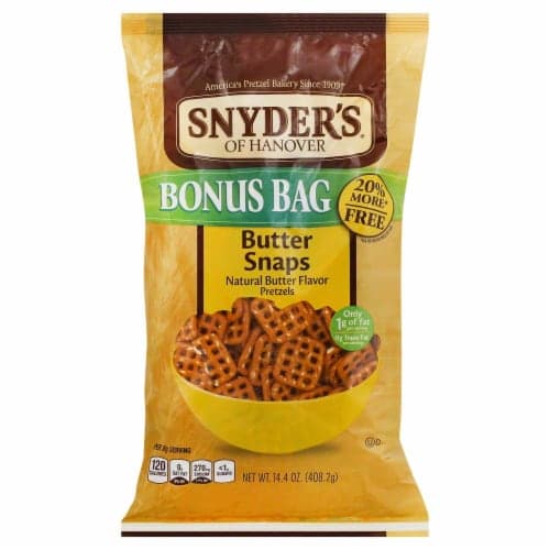 Snyders Flavored Pretzels, Butter Snaps, Bonus Bag