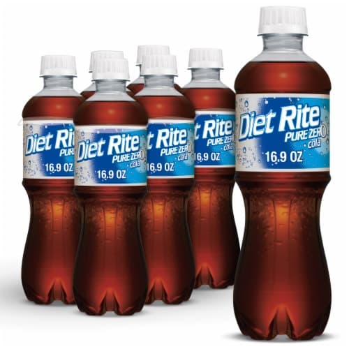 Diet Rite Pure Zero Cola Soda Bottles