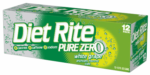 Diet Rite Pure Zero Flavored Soda, White Grape