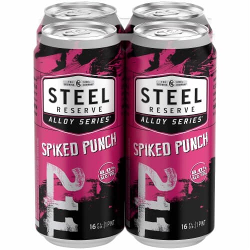 Steel Reserve Alloy Series Spiked Punch Flavored Malt Beverage,. Oz. Cans, 8% Abv