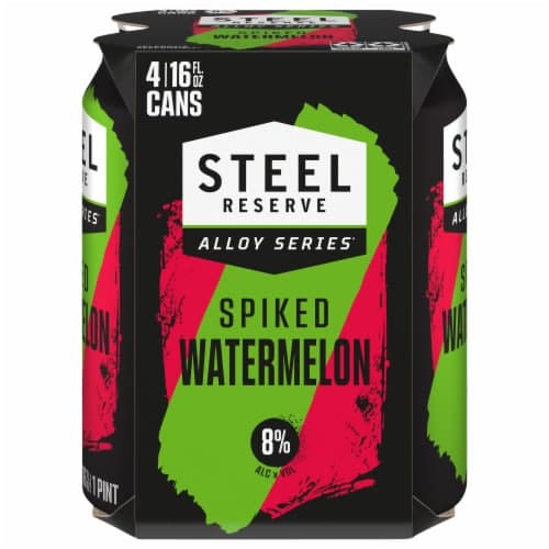 Steel Reserve Spiked Watermelon, Alloy Series, Flavored Malt Beverage,. Oz. Cans, 8% Abv