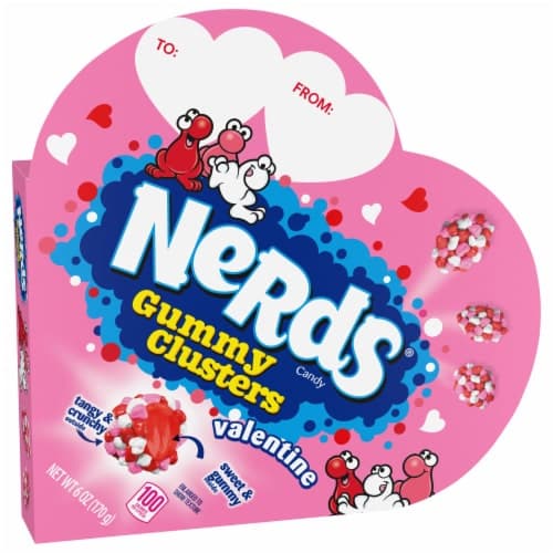 Nerds Valentine'S Gummy Clusters Heart Gift