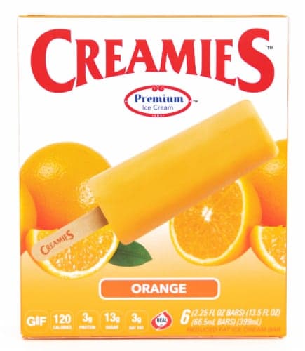 Creamies Reduced Fat Orange Flavored Ice Cream Bars
