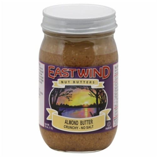 East Wind Nut Butters Almond Butter, Crunchy, No Salt
