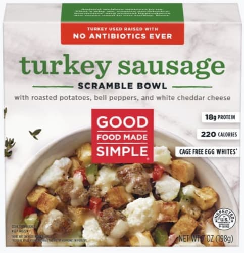 Good Food Made Simple Breakfast In A Bowl, Uncured Bacon & Turkey Sausage