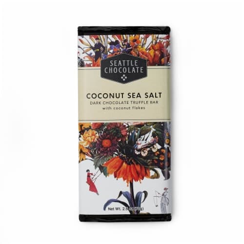 Seattle Chocolate Coconut Sea Salt Dark Chocolate Truffle Candy Bar