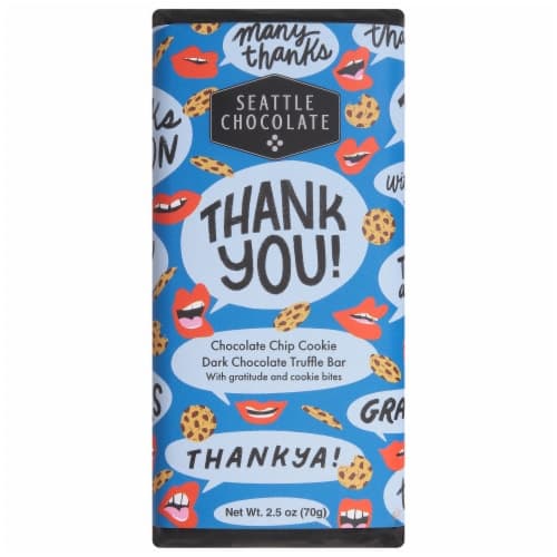 Seattle Chocolate Thank You Cookie Dark Chocolate Truffle Candy Bar