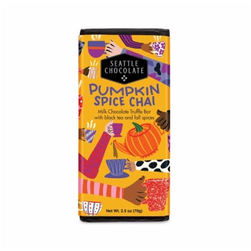 Seattle Chocolate Halloween Pumpkin Spice Chai Milk Chocolate Candy Bar