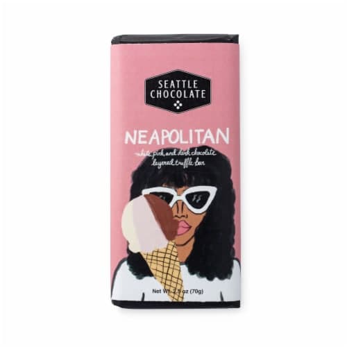 Seattle Chocolate Summer Neapolitan White Chocolate Truffle Candy Bar