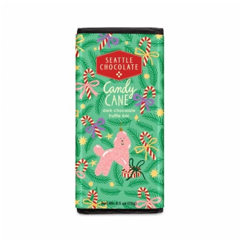 Seattle Chocolate Holiday Candy Cane Crunch Dark Chocolate Truffle Bar