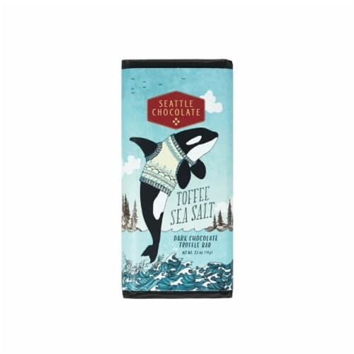Seattle Chocolate Holiday Toffee Sea Salt Dark Chocolate Bar
