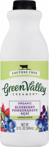 Green Valley Creamery Lactose Free Low Fat Blueberry Pomegranate Acai Kefir. - Low Fodmap Certified