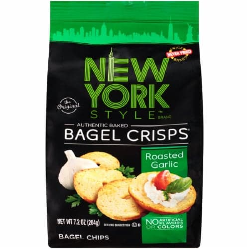 New York Style Roasted Garlic Bagel Crisps