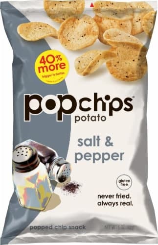 Popchips Popped Chip Snack, Salt & Pepper, Potato