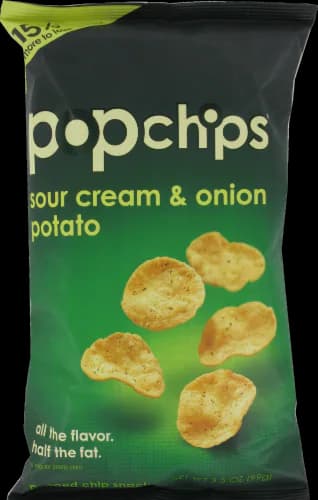 Popchips Chip Snack Popped Sour Cream & Onion Potato