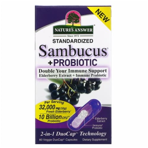 Nature'S Answer Sambucus + Probiotic, Veggie Duocap Capsules