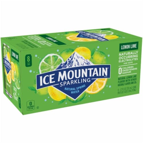 Ice Mountain Sparkling Water, Lemon Lime, Cans