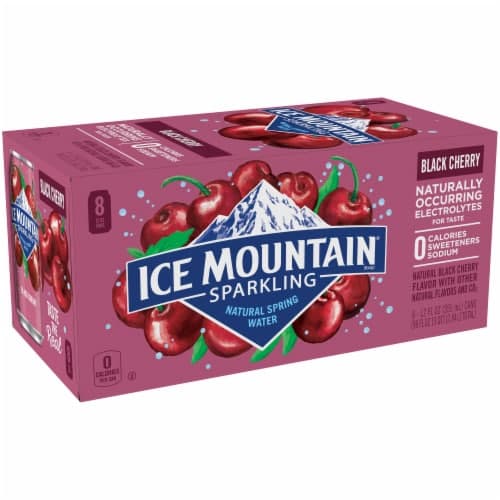 Ice Mountain Sparkling Water, Black Cherry, Cans