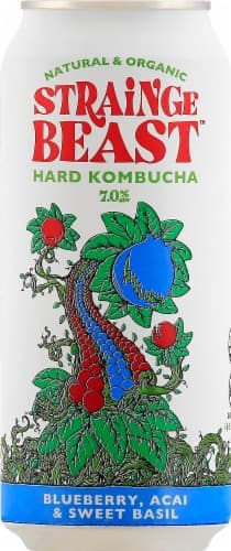 Strainge Beast Hard Kombucha, Blueberry, Acai & Sweet Basil