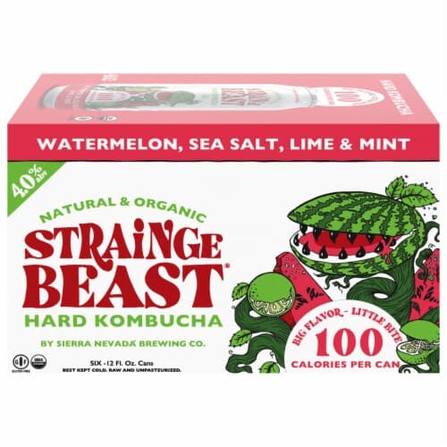 Strainge Beast Natural & Organic Watermelon, Sea Salt, Lime & Mint Hard Kombucha