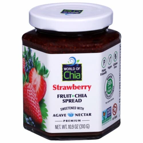 World Of Chia Chia Strwbry Fruit Spread With Agave Syrup