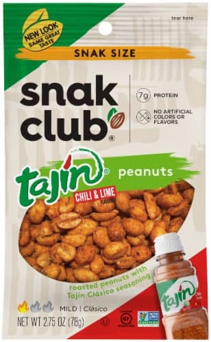Snak Club Peanuts, Chili & Lime Flavored, Mild, Snack Size