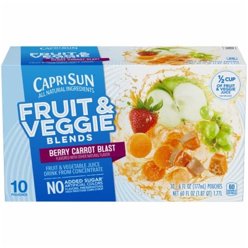 Capri Sun Fruit & Veggie Blends Juice Drink, Fruit & Vegetable, Berry Carrot Blast
