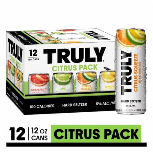 Truly Hard Seltzer Spiked And Sparkling Water Citrus Variety 5% Abv Slim Cans