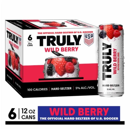 Truly Hard Seltzer Wild Berry 5% Abv Slim Cans
