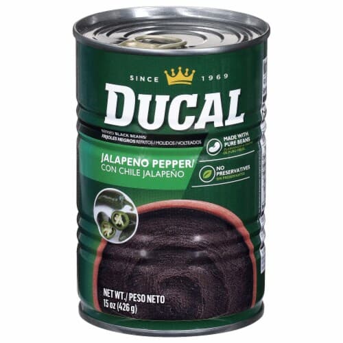 Ducal Black Refried Beans With Jalapeno