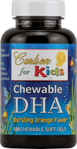 Carlson For Kids Chewable Dha Bursting Orange Flavor Chewable Softgels