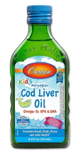 Carlson Kid'S Norwegian Cod Liver Oil Bubble Gum Flavor Liquid