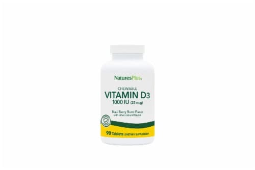 Natures Plus Vitamin D3 Maui Berry Burst Flavor Chewable Tablets 1000Iu