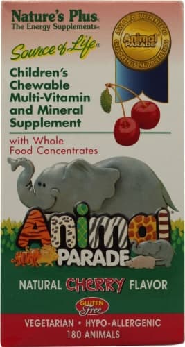 Nature'S Plus Animal Parade Children'S Multi-Vitamin & Mineral Natural Cherry Flavor Chewables