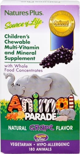 Nature'S Plus Animal Parade Children'S Grape Chewable Multi Vitamin & Mineral Supplement