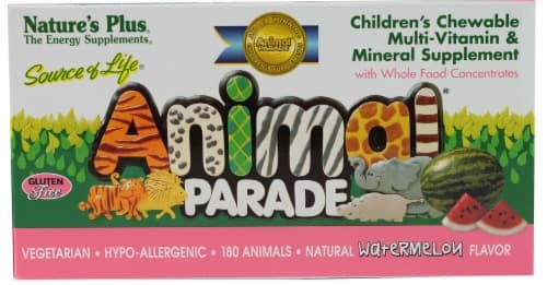Nature'S Plus  Animal Parade Children'S Chewable Multi-Vitamin And Mineral   Watermelon