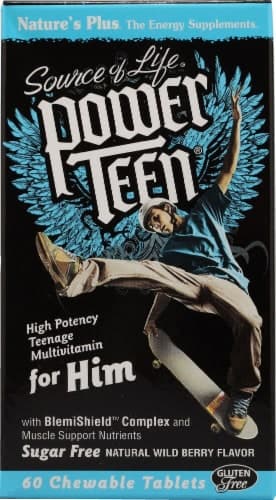 Nature'S Plus  Source Of Life Power Teen For Him Chewable Multi-Vitamin   Wild Berry