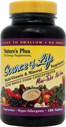 Natures Plus Source Of Life Multi-Vitamin And Mineral No Iron Supplement