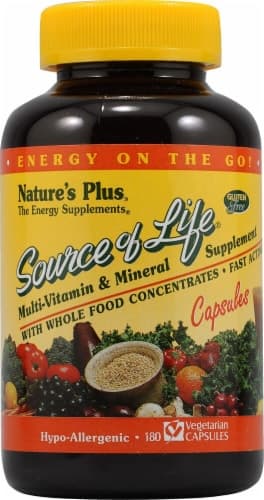 Nature'S Plus Source Of Life Multi-Vitamin And Mineral Supplement Vegetarian Capsules