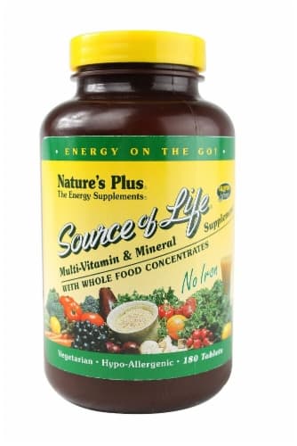 Nature'S Plus  Source Of Life Multi-Vitamin And Mineral Supplement No Iron