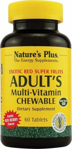 Nature'S Plus  Adult'S Multi-Vitamin Chewable   Red Berry
