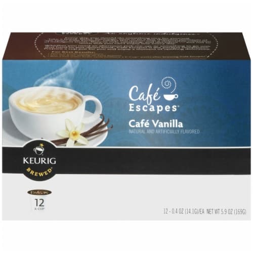 Cafe Escapes, Keurig Hot - Coffee Beverage Mix, Cafe Vanilla, K-Cup Pods