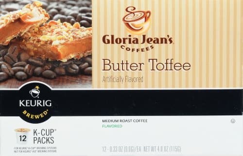 Gloria Jeans Keurig Hot Coffee, Medium Roast, Butter Toffee, K