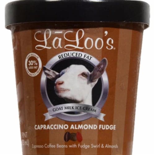 Laloo'S Reduced Fat Capraccino Almond Fudge Goat Milk Ice Cream
