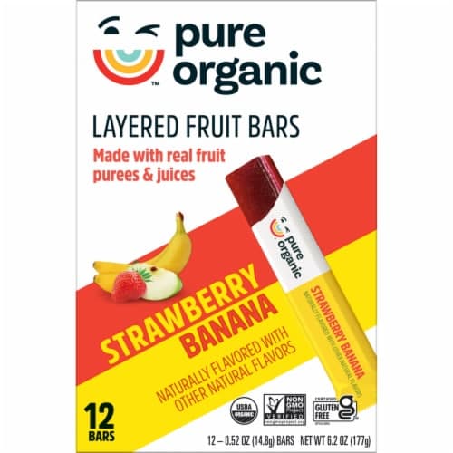 Organic Fruit Bar Pure Strawberry Banana