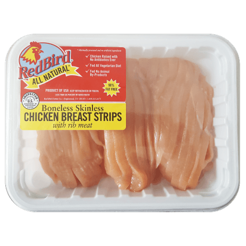 Red Bird Farms All Natural Boneless Skinless Fresh Chicken Breast Strips