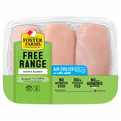 Foster Farms Free Range Simply Raised Boneless Skinless Chicken Breast Fillets