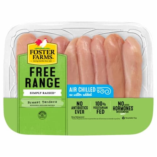 Foster Farms Simply Raised Free Range No Antibiotics Ever Boneless Skinless Chicken Breast Tenders