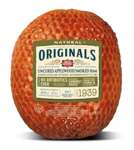 Dietz & Watson Originals Antibiotic-Free Sliced Uncured Applewood Smoked Ham Fresh Sliced Deli Meat